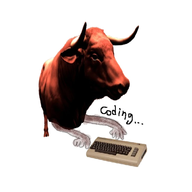 西班牙鬥牛｜coding牛貼紙設計